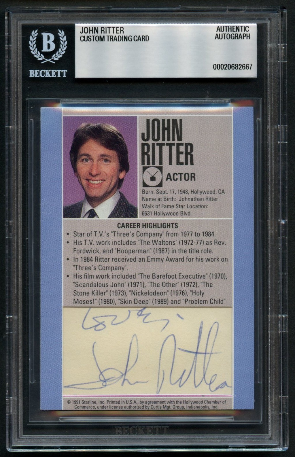 John Ritter signed autograph Custom Cut Actor Three's Company BAS Slabbed John Ritter signed autograph Custom Cut Actor Three's Company BAS Slabbed