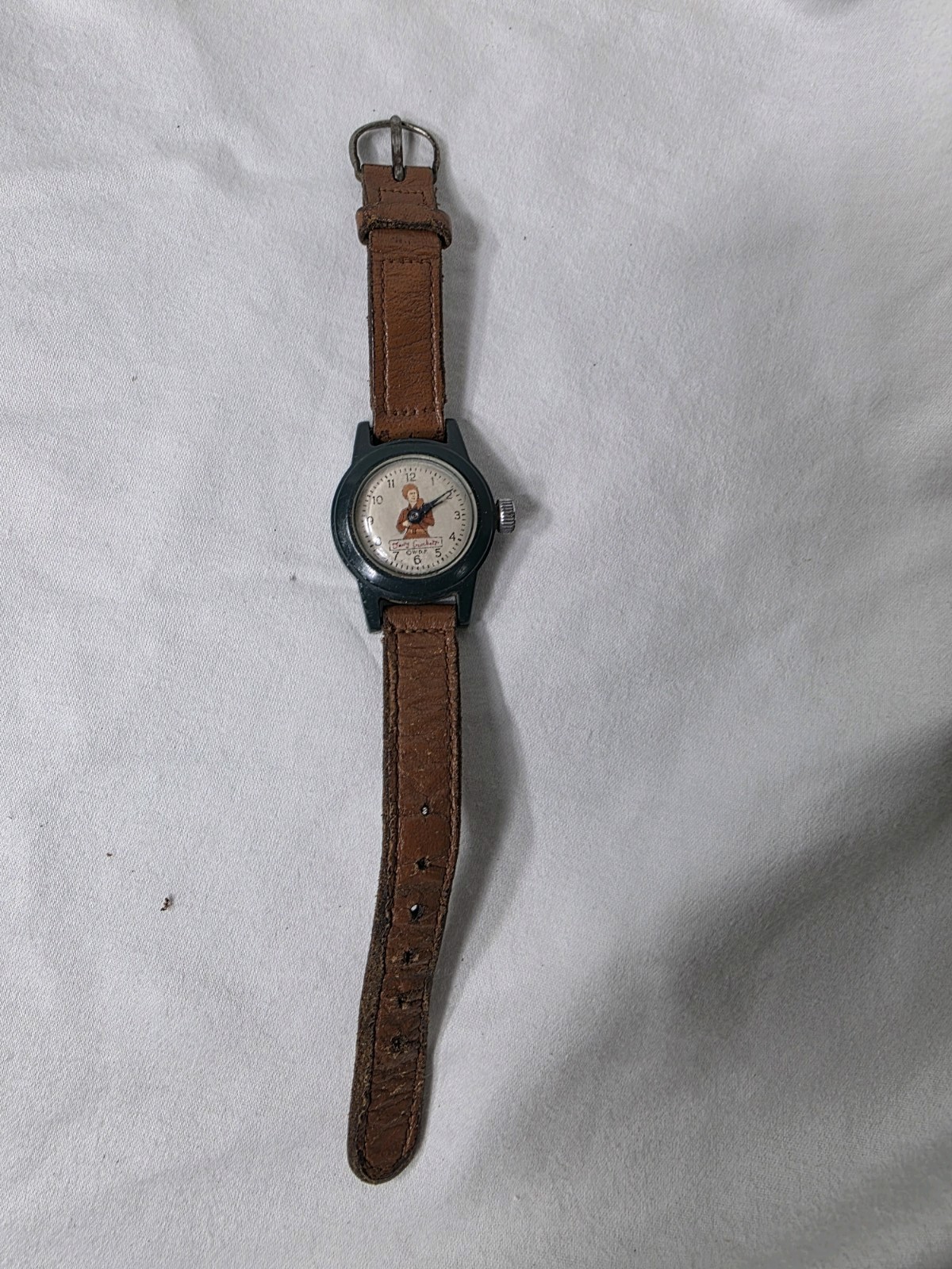 Vintage 1955 Davy Crockett US Time Disney Watch Green Case Vintage 1955 Davy Crockett US Time Disney Watch Green Case