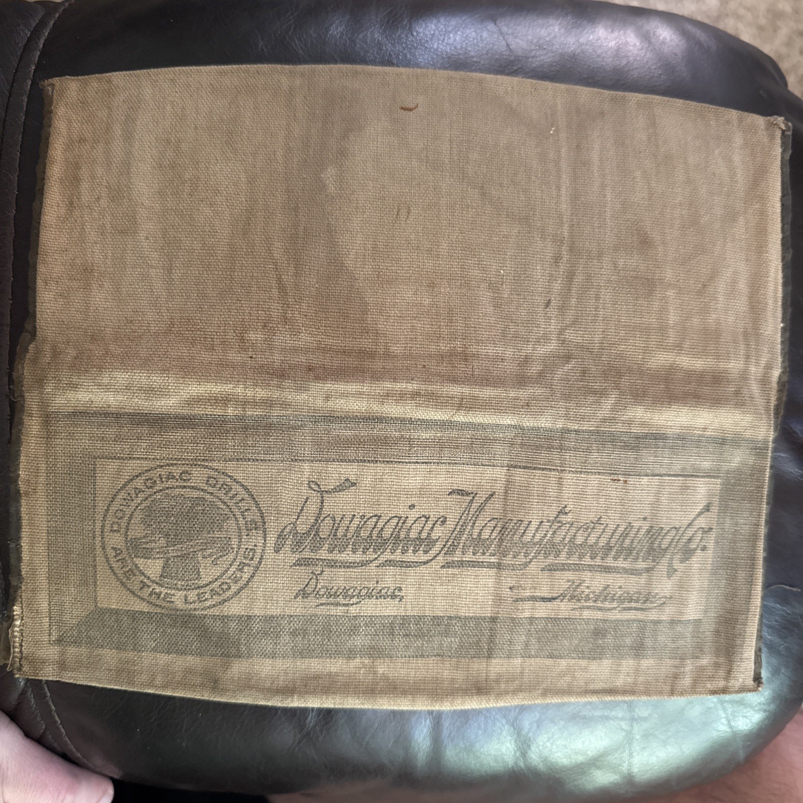 Vintage Canvas Brochure Pouch, 1880s-1910s, Dowagiac Manufacturing Co. Michigan Vintage Canvas Brochure Pouch, 1880s-1910s, Dowagiac Manufacturing Co. Michigan