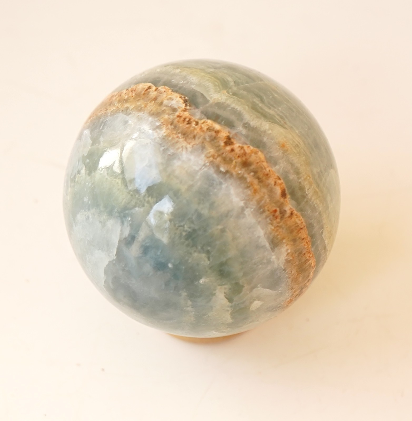 Blue Onyx Sphere – Natural Polished Gemstone Ball 61.7 mm – 11.49 oz