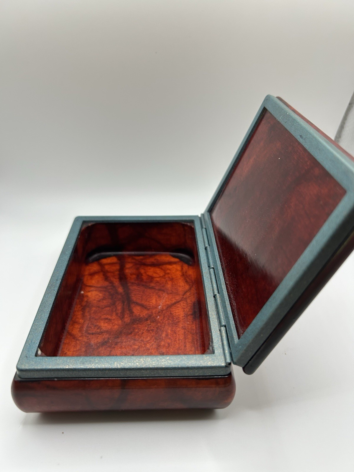 Vintage Italian Red/ Black Alabaster Dresser/ Trinket Box Rectangular - Used