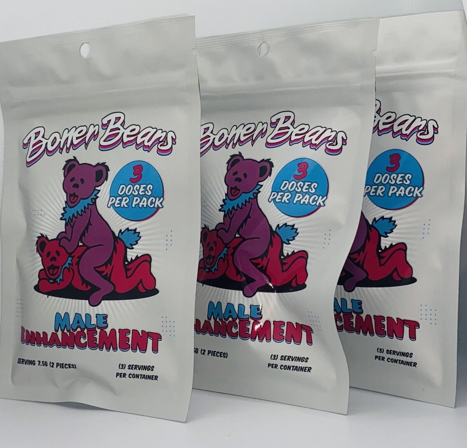 Boner Bear Male Enhancement (2 Packs) 12 Gummies Total.