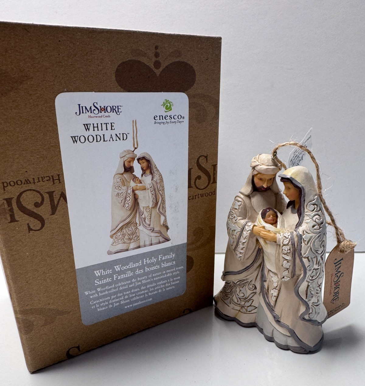 Enesco Jim Shore White Woodland Holy Family Ornament 
