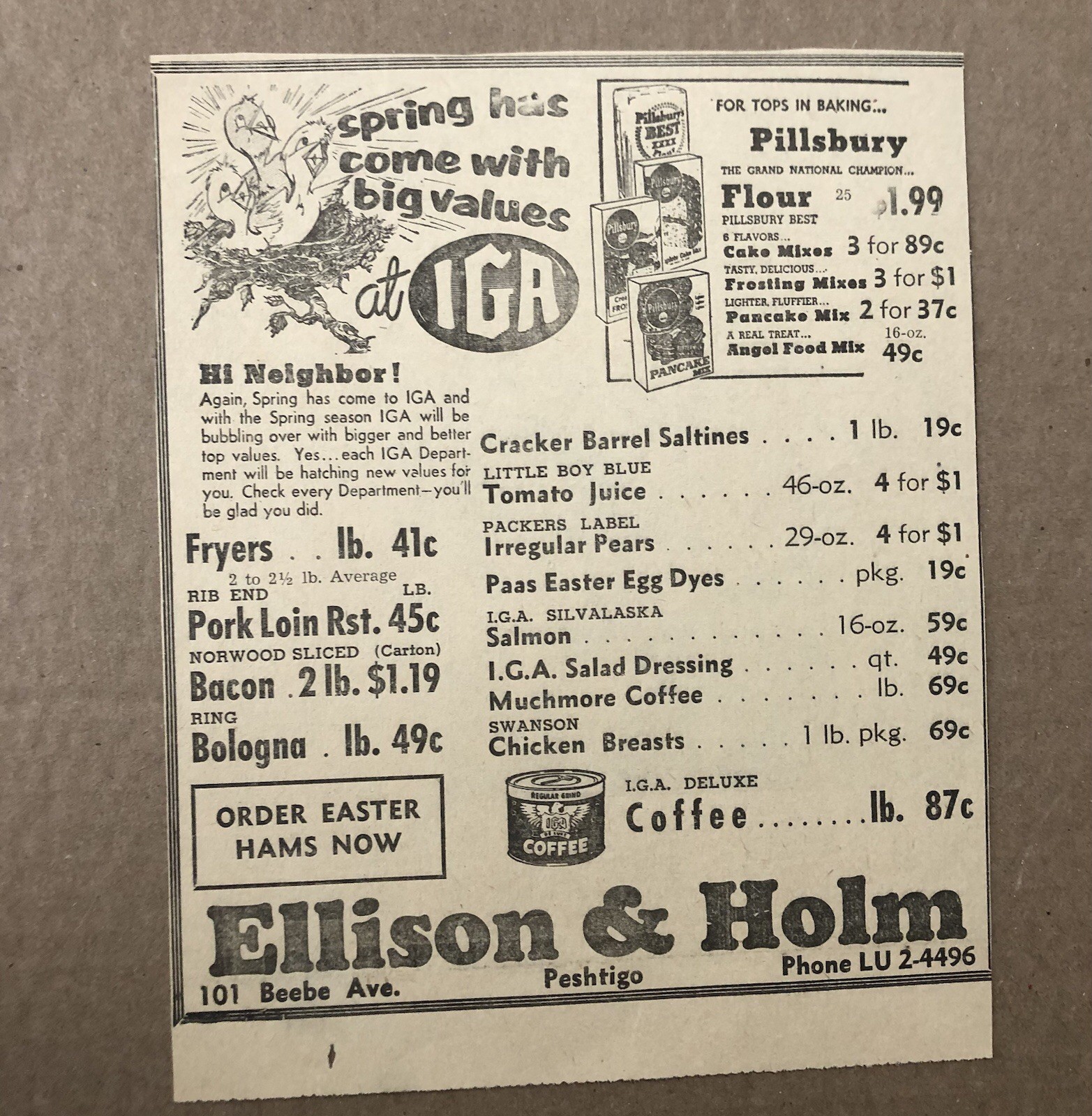 IGA Grocery Store prices (1950’s) newspaper Ad IGA Grocery Store prices (1950’s) newspaper Ad