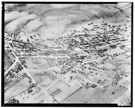 Lithograph of Los Angeles 1871 detail 2 California Old Photo