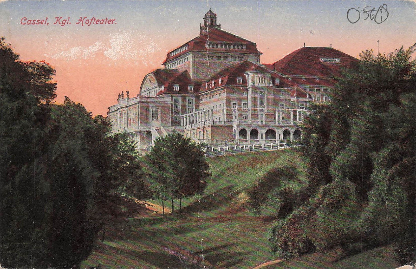 Postcard Kassel (34117), Royal Court Theatre, postcard, lithograph