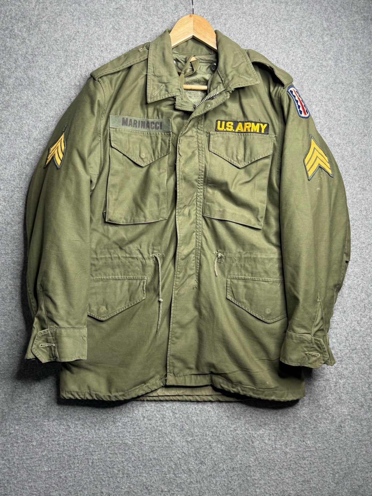 Vintage M-1951 OG 107 Sateen Field Jacket W/Liner US ARMY Mens Small Regular