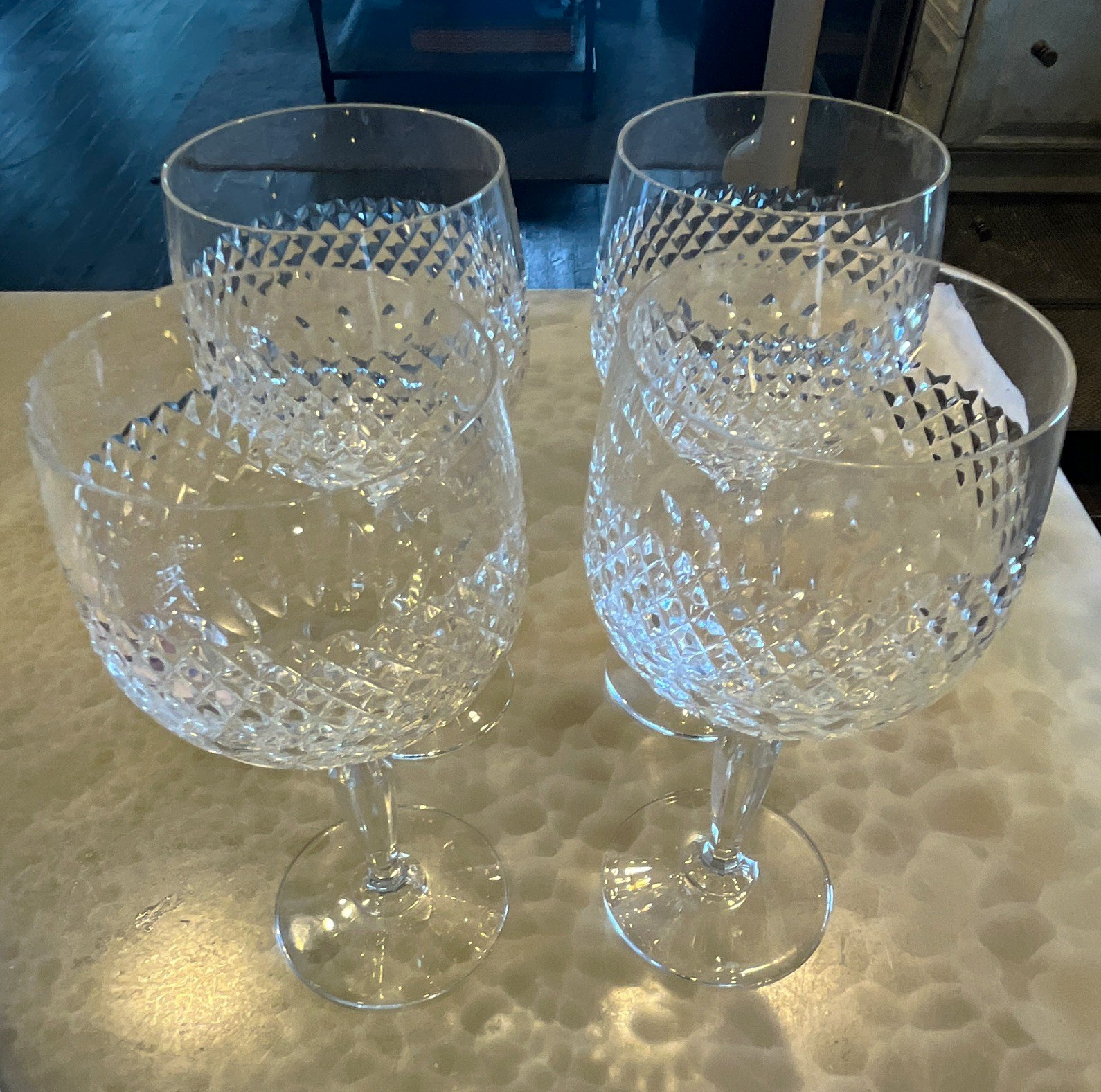 Vintage Mika’s autum vale crystal wine gobblets set of 4