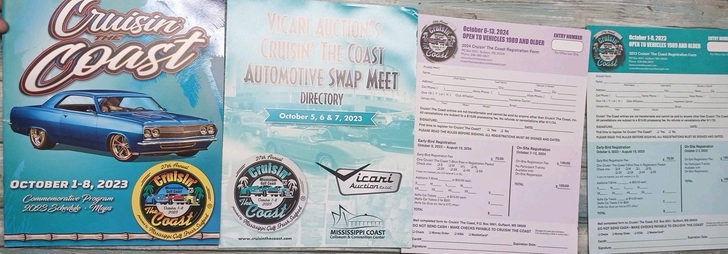 Cruisin the coast classic car show Mississippi -2023 guide map & 2 Car Entries Cruisin the coast classic car show Mississippi -2023 guide map & 2 Car Entries