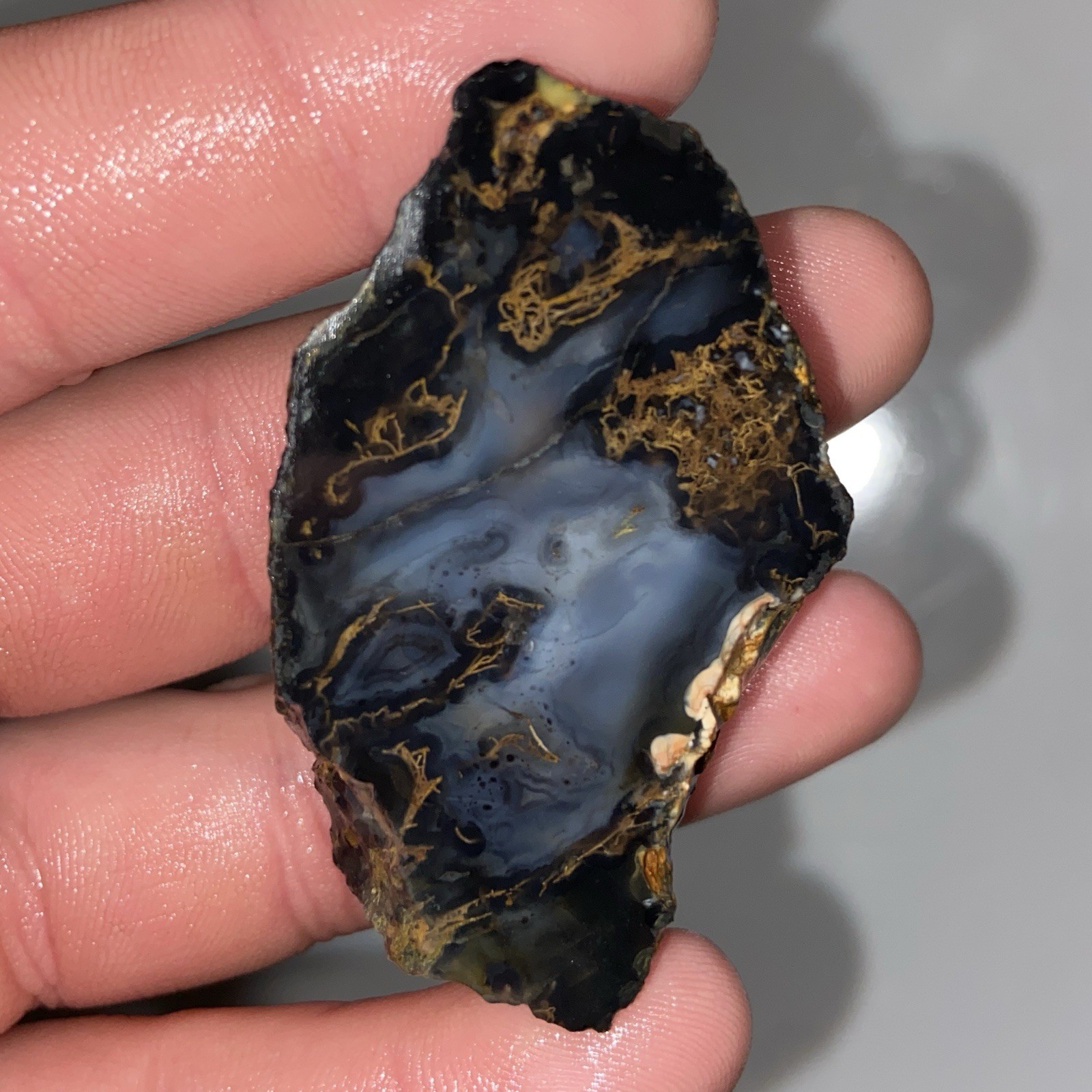 Amazing Mossy Montana Agate Lapidary Rough Stone 1.57 Oz