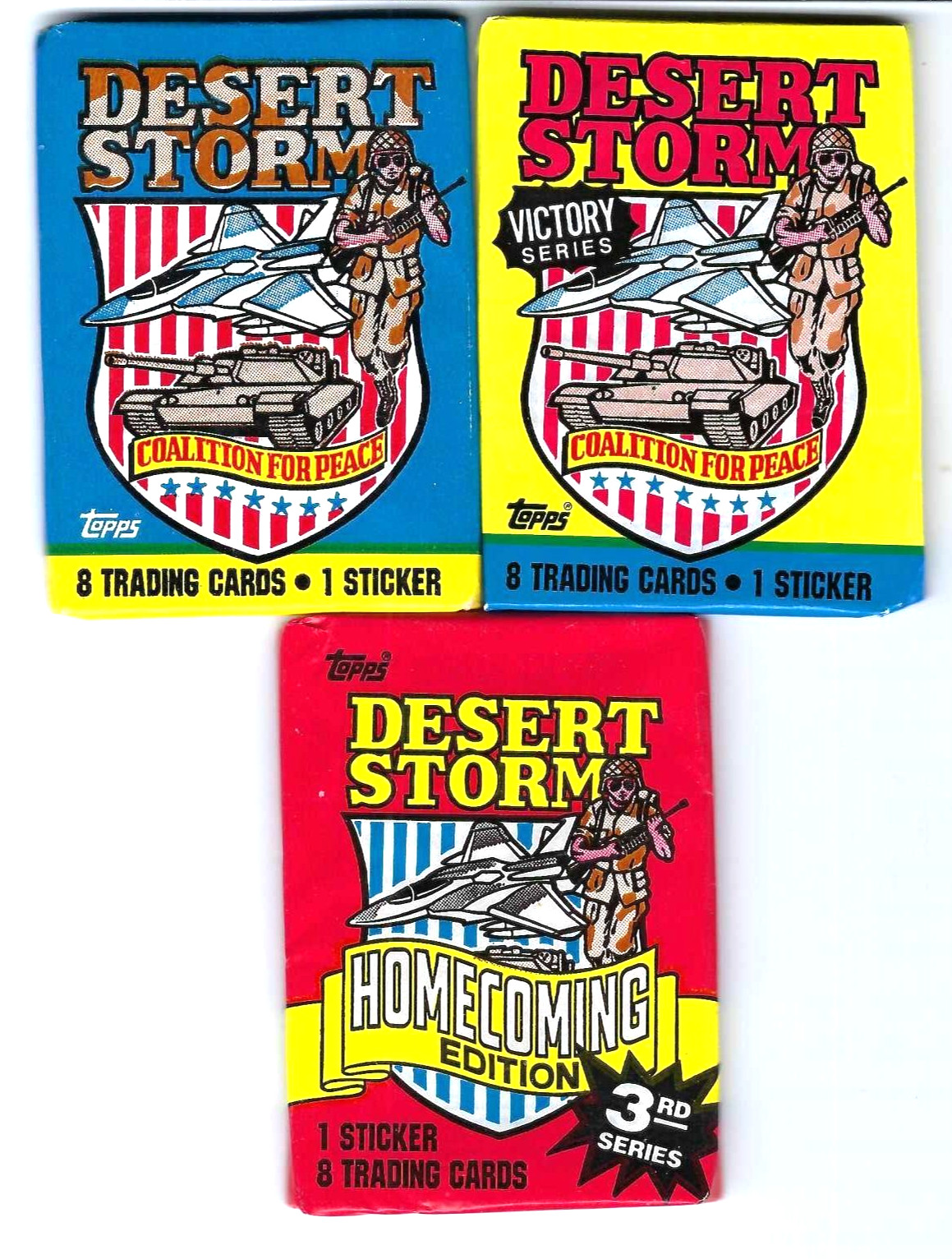 VINTAGE 1991 TOPPS DESERT STORM CARDS ALL 3 SERIES SEALED Wax PACKS