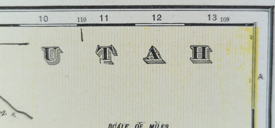 Vintage 1900 UTAH Map 11\