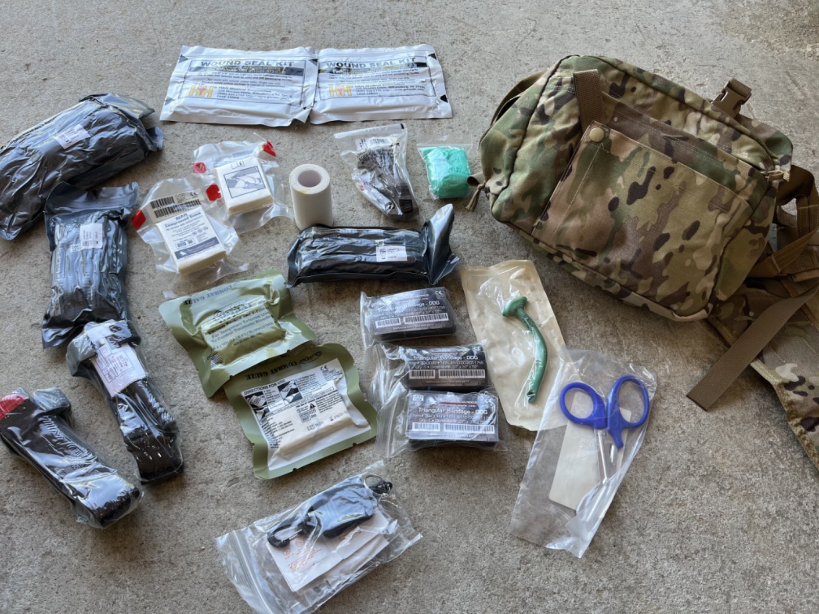 Tactical Combat Casualty Care Bag-OCP-Unissued-WITH first aid supplies Tactical Combat Casualty Care Bag-OCP-Unissued-WITH first aid supplies