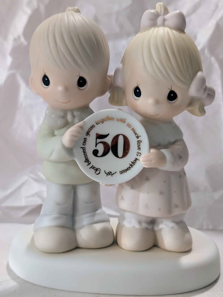 Vintage 1983 Precious Moments 50th Wedding Anniversary Figurine E-2860