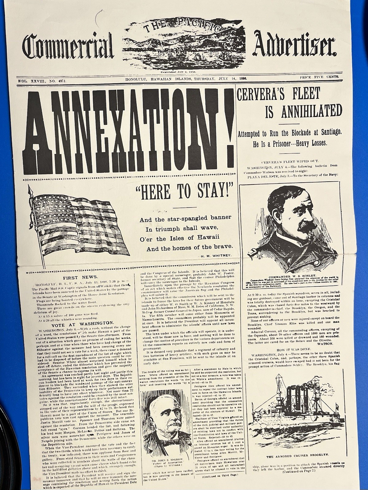 Vintage Hawaii History Photo & Newspaper Reprints Lot 4pc Statehood Cook Annex Vintage Hawaii History Photo & Newspaper Reprints Lot 4pc Statehood Cook Annex