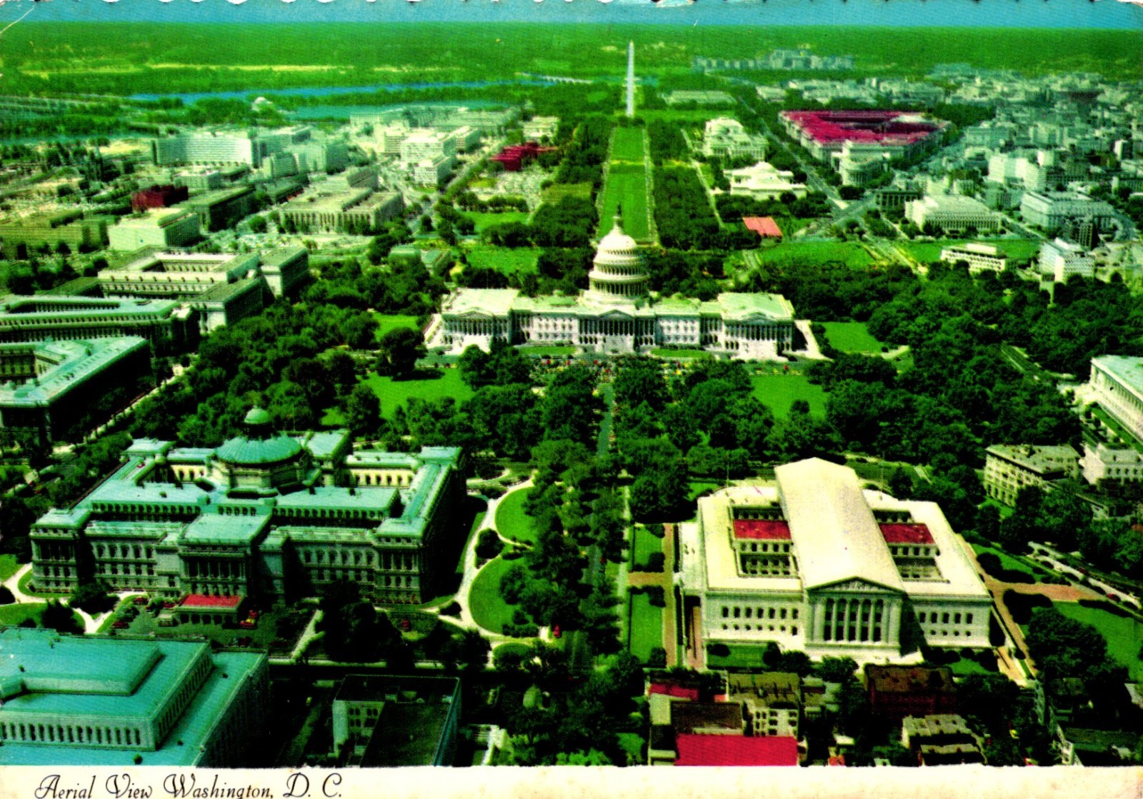 Aerial View Washington D.C. Postcard