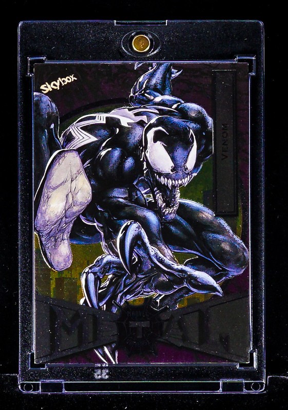 Venom RARE VINTAGE METAL UNIVERSE WEB SLINGER CARD Spider-Man Marvel