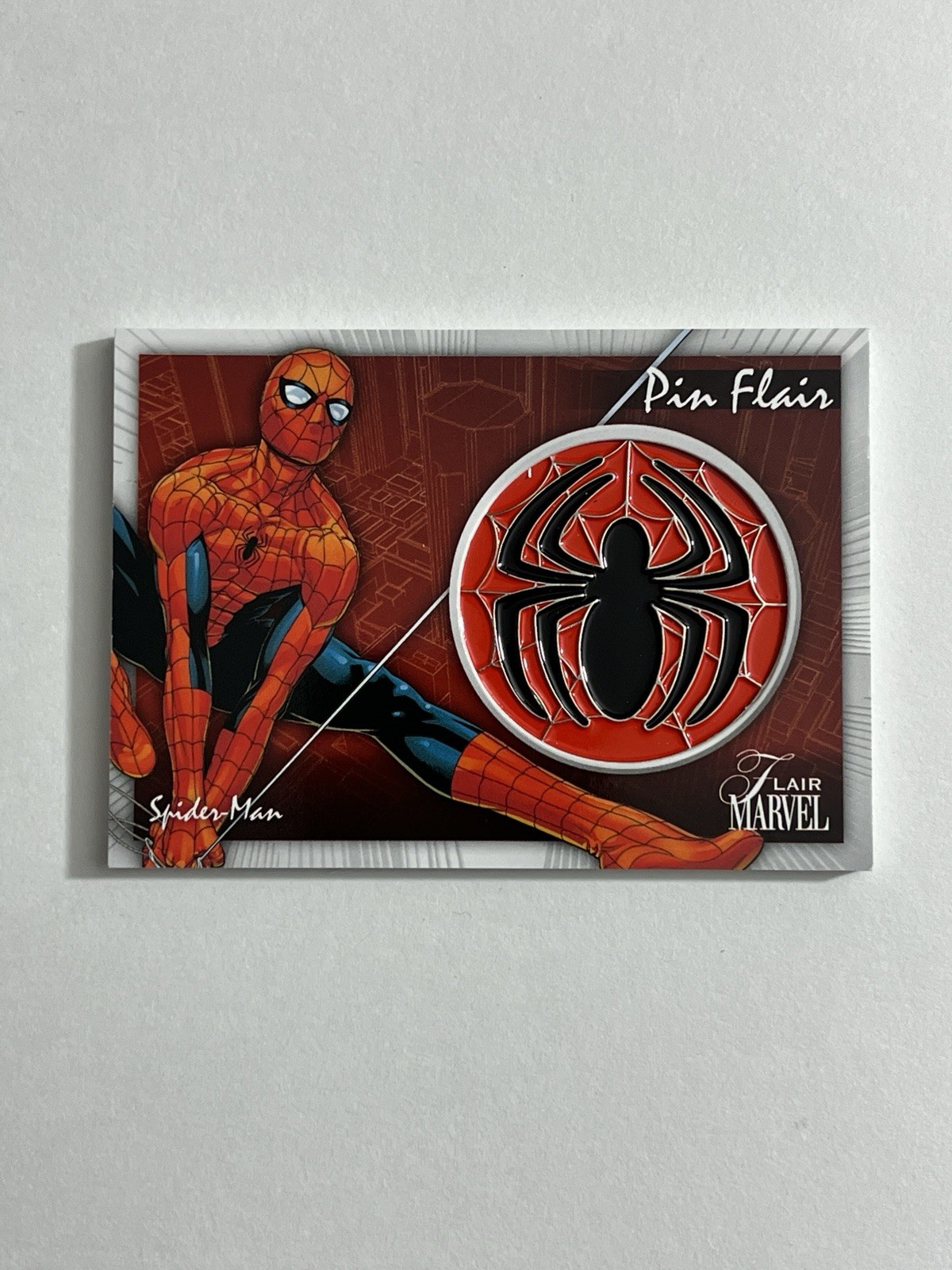 Spider-Man 2023 Marvel Flair Pin Flair #PFM12 Thick Card Spider-Man 2023 Marvel Flair Pin Flair #PFM12 Thick Card