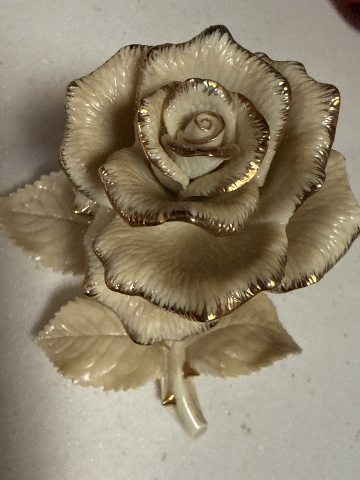 Lenox Classic Rose Porcelain Figurine Ivory Gold Trim Handcrafted China