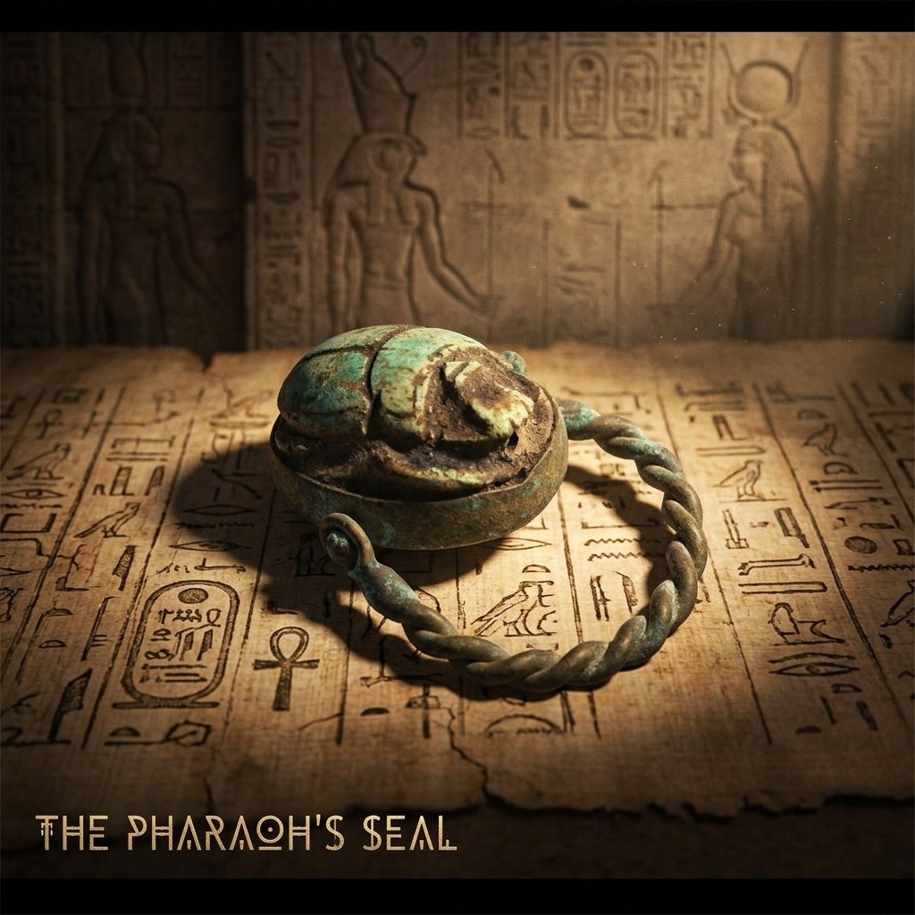 Ancient Egyptian Scarab Ring, Copper & Stone, Egyptian Heritage Jewelry.