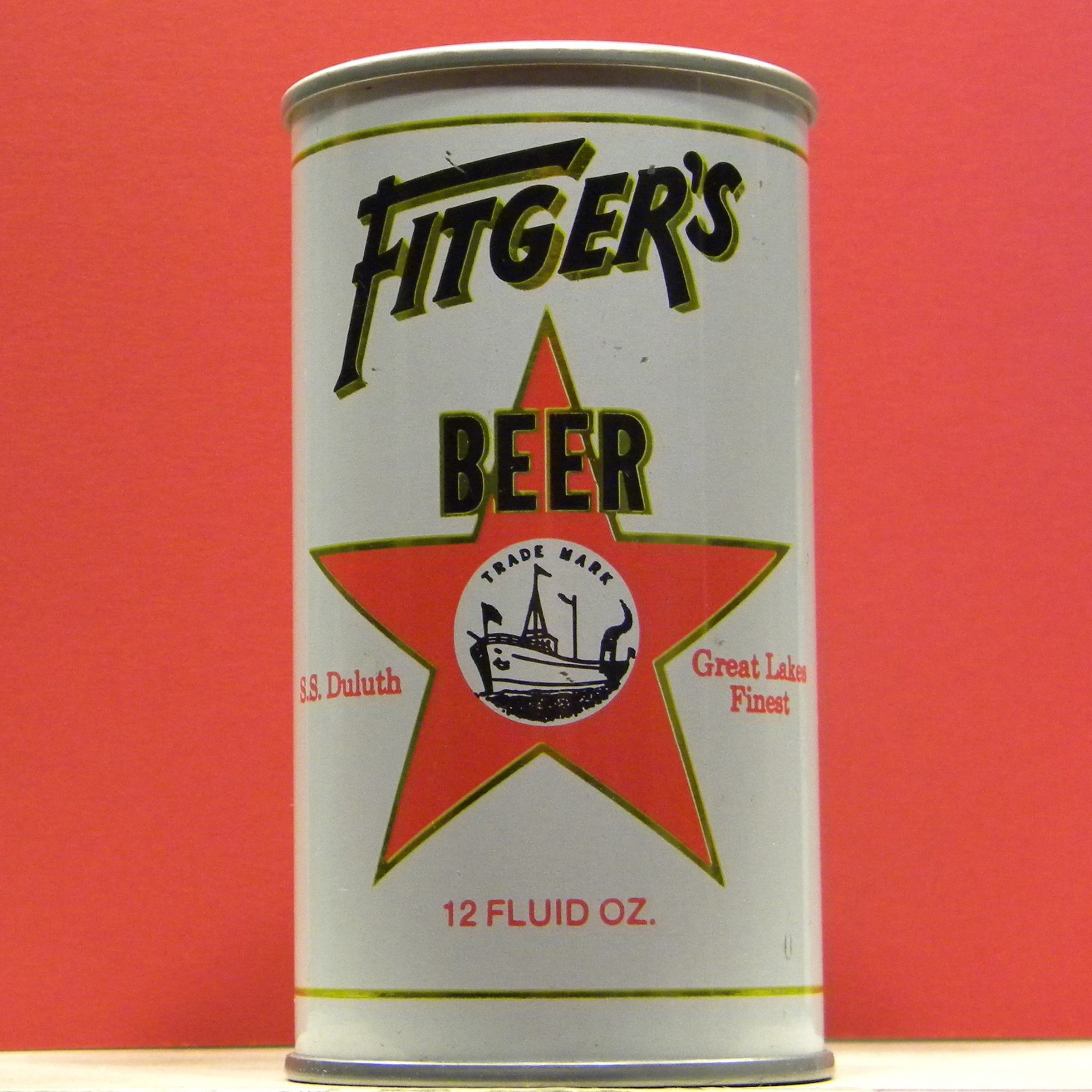 Fitger's Beer 1970 White Air-Filled S/S Can Duluth Schell Minnesota 096 S/T E/X