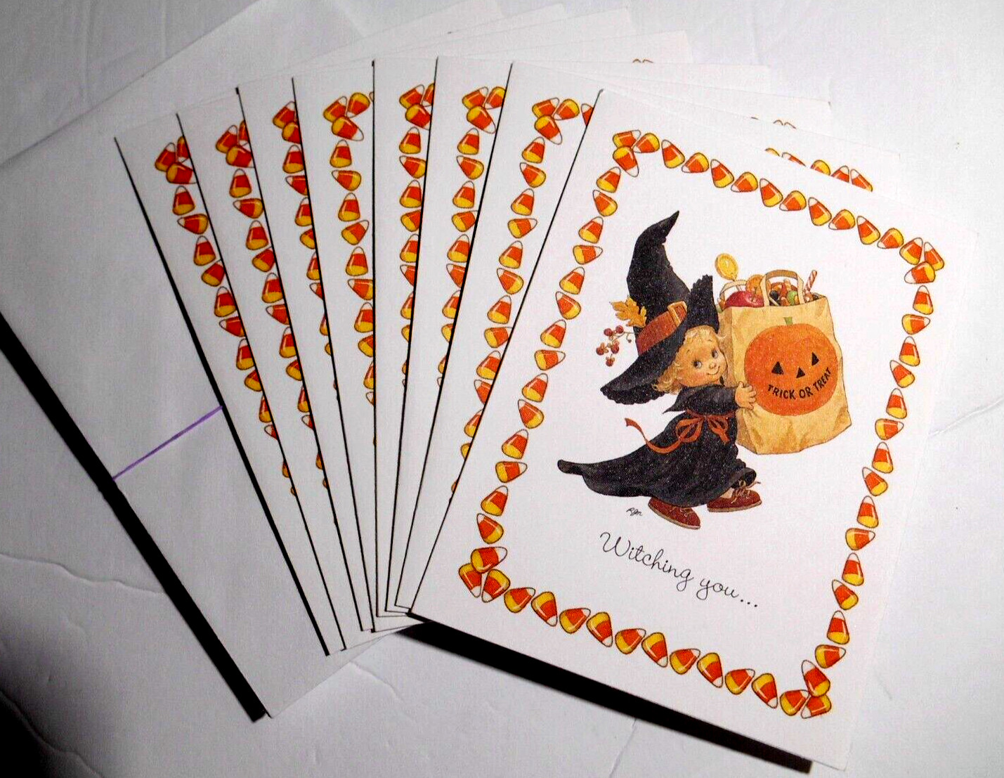 Lot of 8 Morehead Vintage Halloween Greeting Card Witch JOL Trick-Or-Treat Bag Lot of 8 Morehead Vintage Halloween Greeting Card Witch JOL Trick-Or-Treat Bag