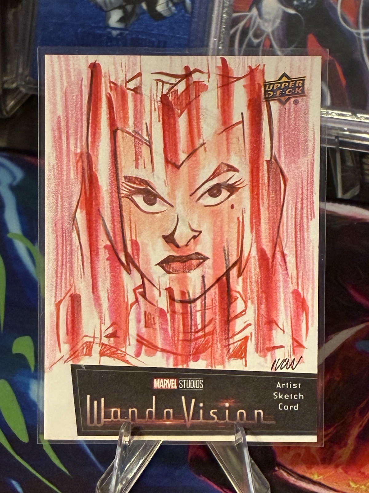 2022 Upper Deck WandaVision Scarlet Witch 1/1 Art: Sketch Ivan Rodriguez Marvel