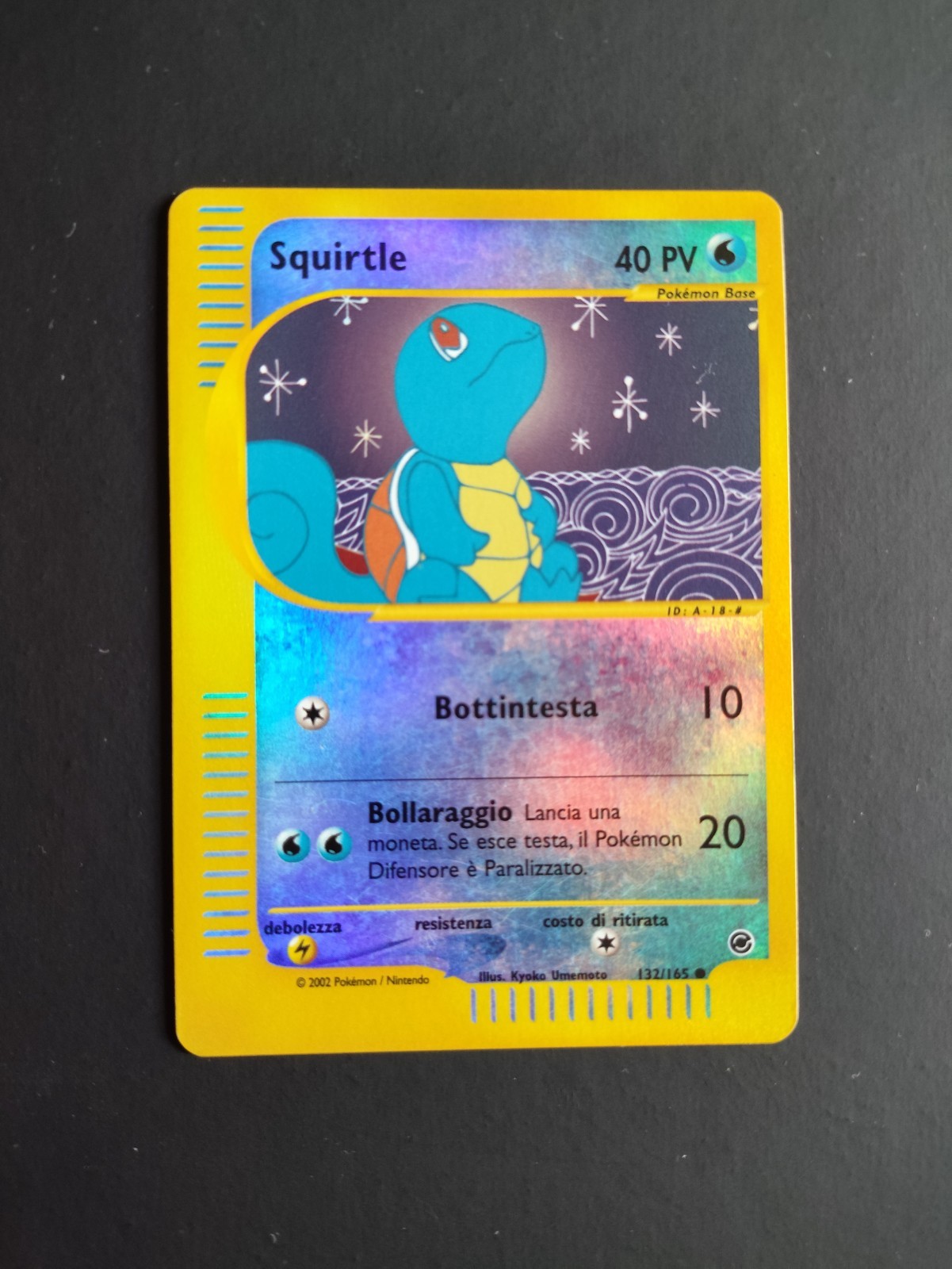 Pokemon Vintage Squirtle Reverse Holo. Expedition Base Set ITA. 2002