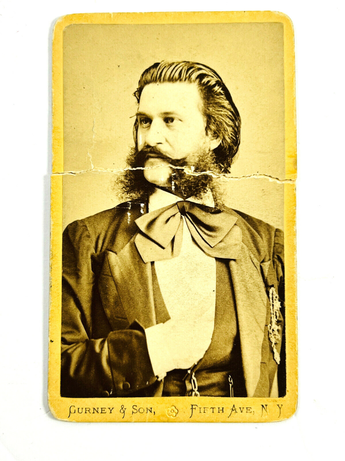 Austrian Composer Johann Strauss by Gurney NY cdv photo carte de viste REPAIR Austrian Composer Johann Strauss by Gurney NY cdv photo carte de viste REPAIR