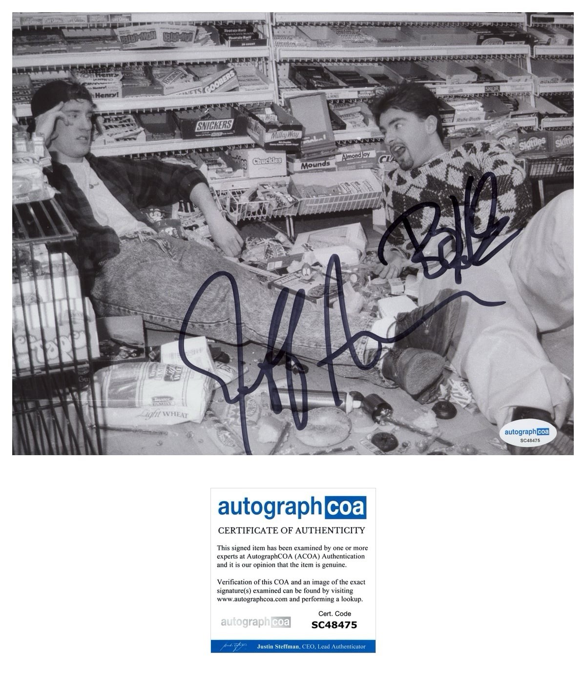 Jeff Anderson & Brian O’Halloran Dual Signed 8x10 Photo Clerks - ACOA Autograph