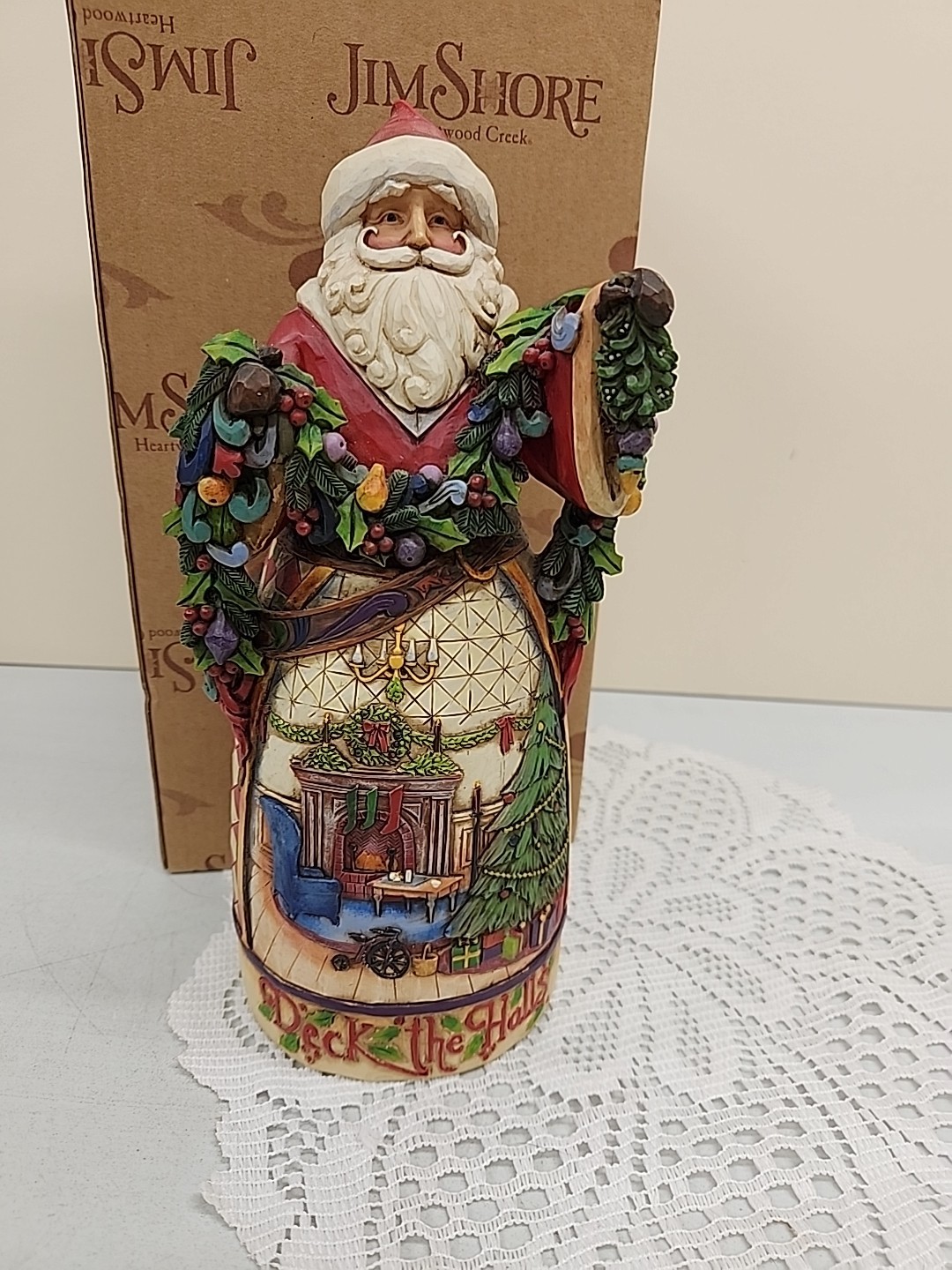 Vintage Jim Shore 2009 Santa Deck the Halls with Boughs of Holly 4013891 w/ Box Vintage Jim Shore 2009 Santa Deck the Halls with Boughs of Holly 4013891 w/ Box