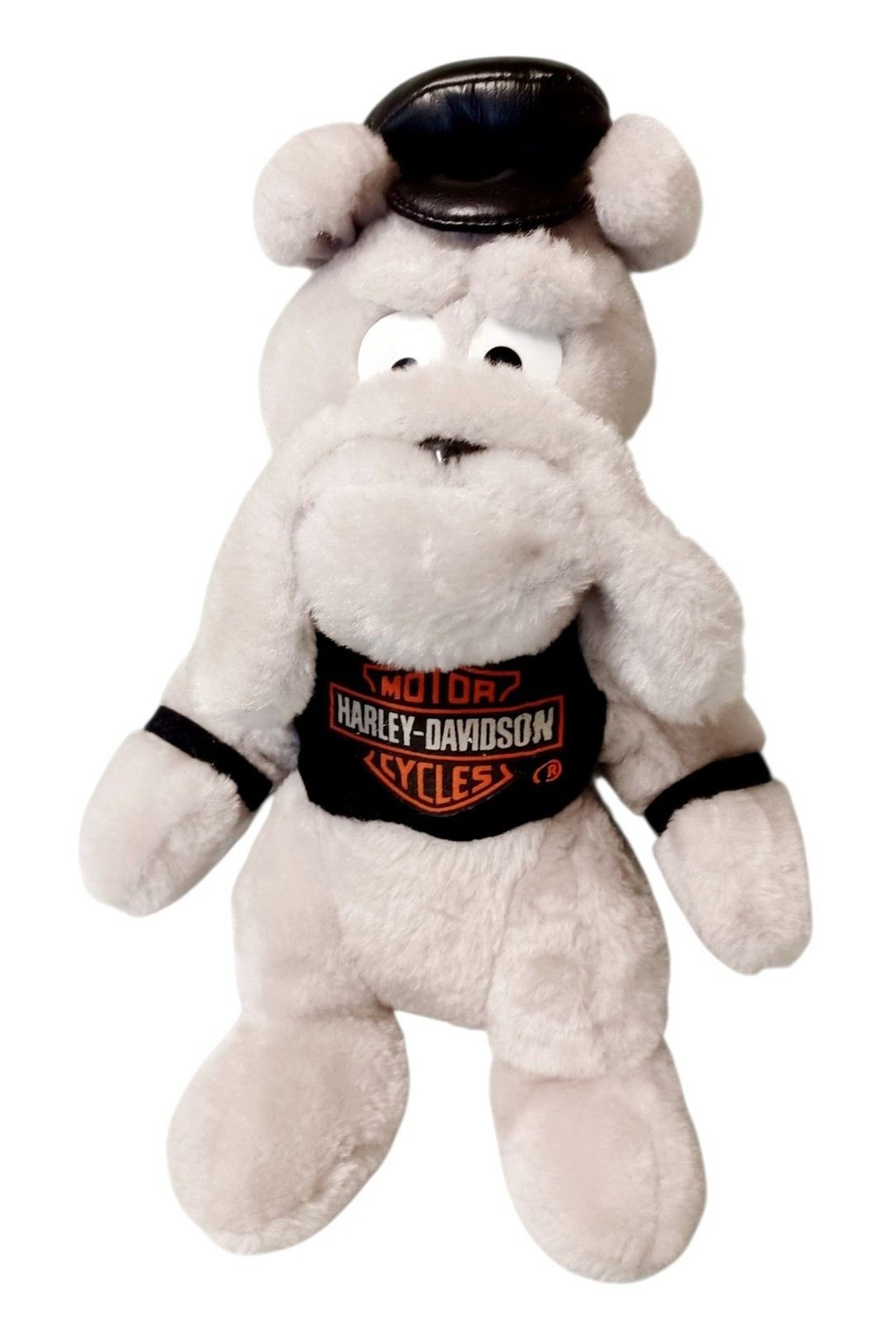 1993 HARLEY DAVIDSON BIKER BULLDOG with HD SHIRT & LEATHER CAP- PLUSH DOG-NWT
