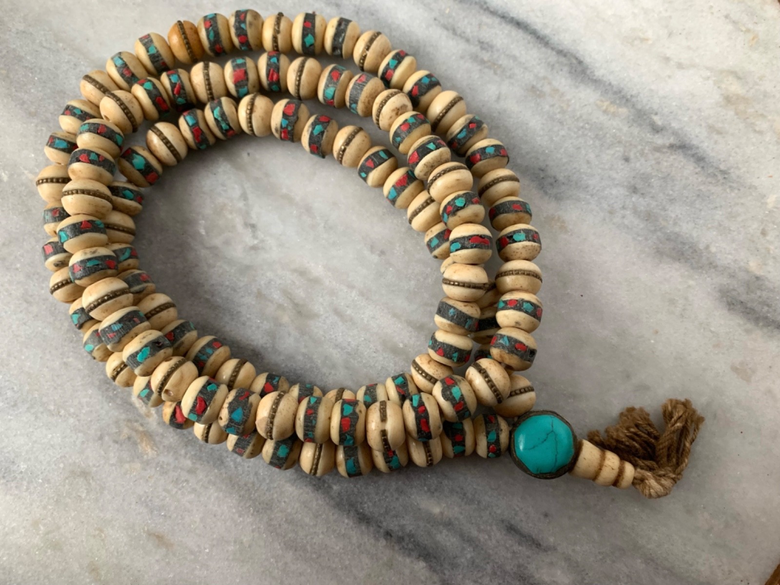 Handmade Tibetan Yak Bone Medicine Beads, 32 Handmade Tibetan Yak Bone Medicine Beads, 32