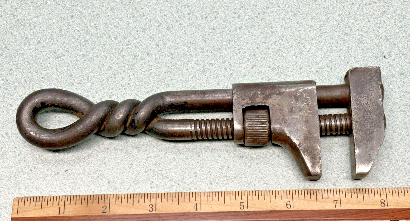 Acme Antique Adjustable Monkey Pipe Wrench Twisted Handle 8 Acme Antique Adjustable Monkey Pipe Wrench Twisted Handle 8