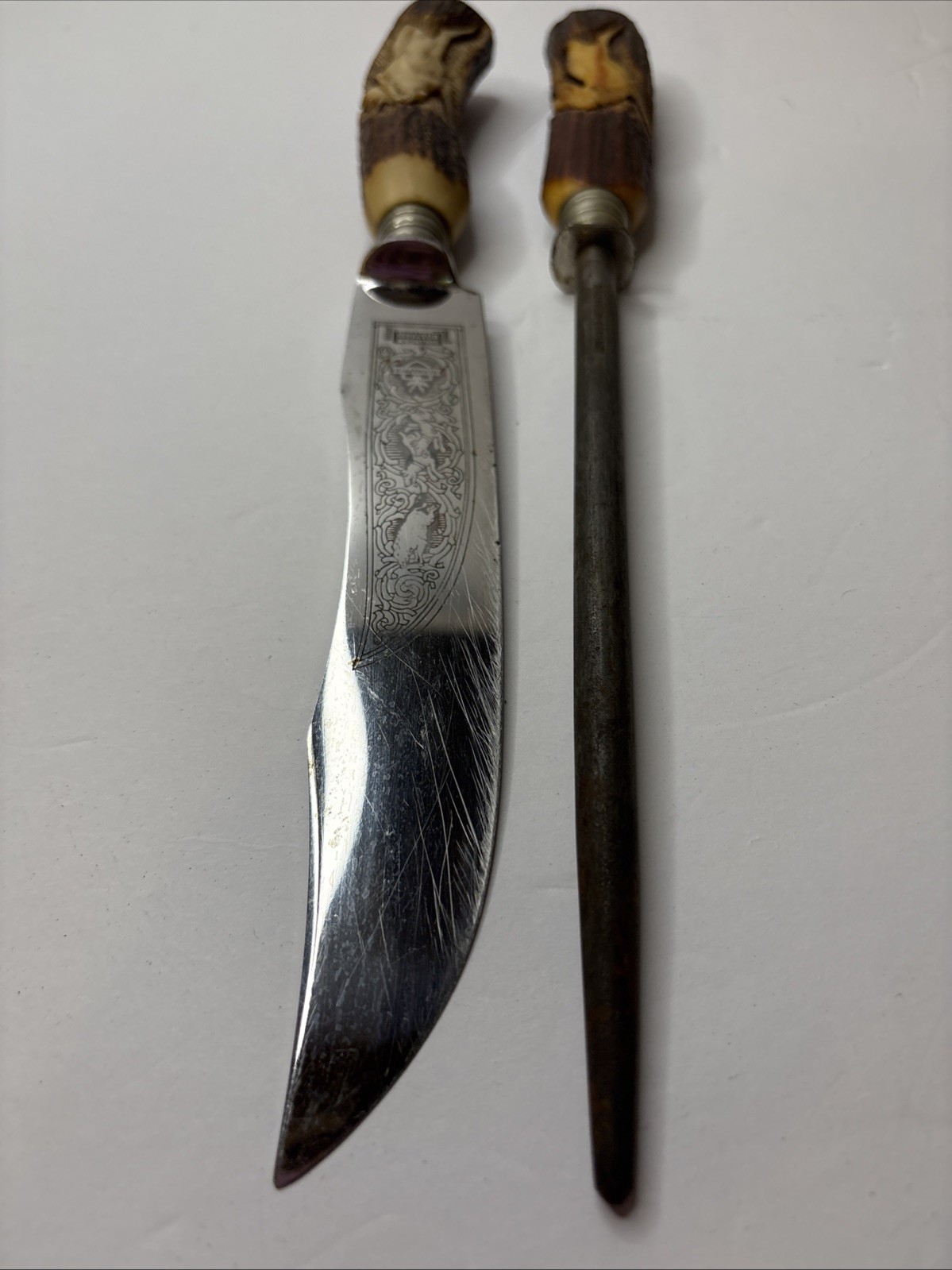Vintage German Carving Knife Sharpening Set By Rehwappen Solingen