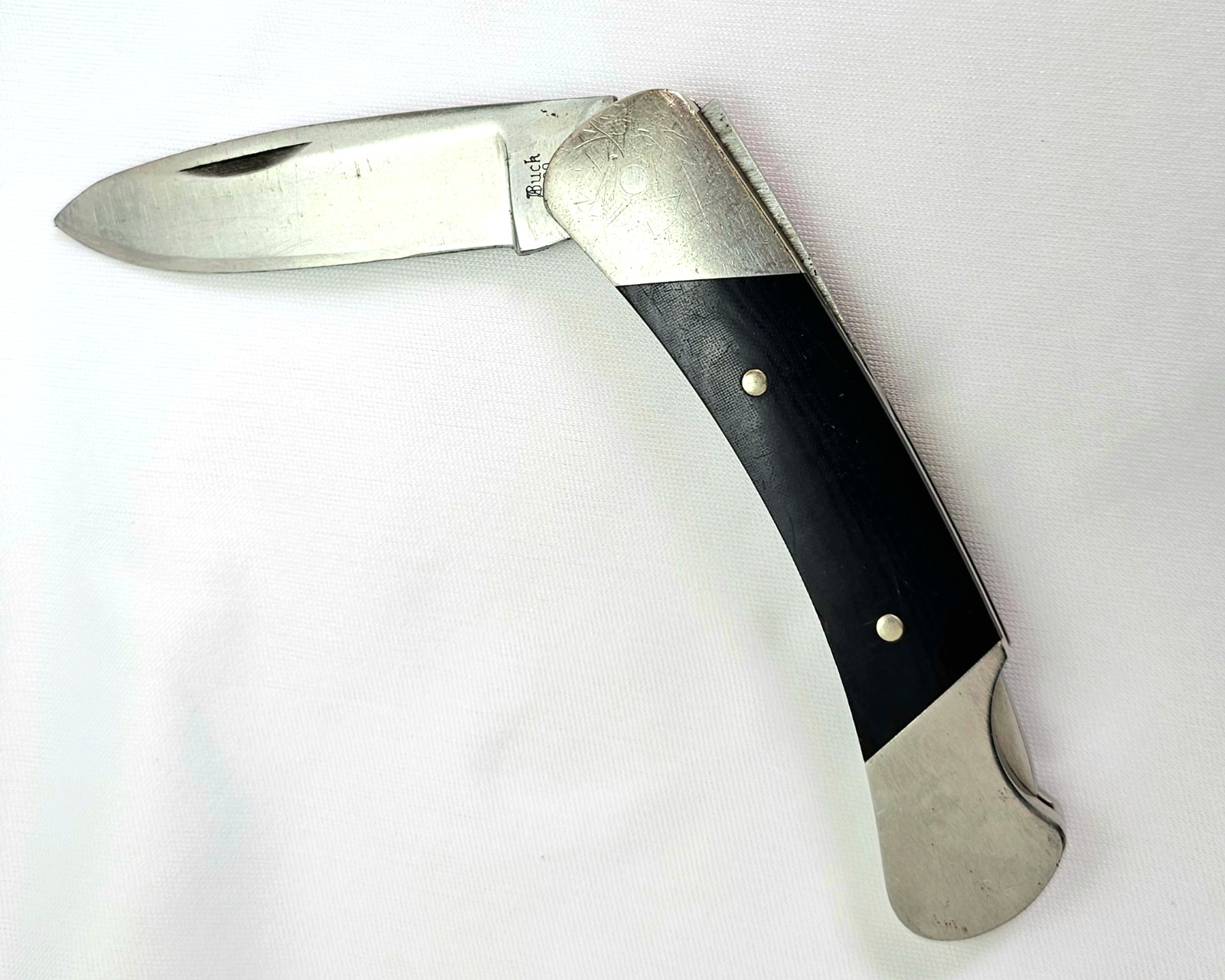 VINTAGE Script Buck 500 Folding Knife Pre 1986 USA VGUC VINTAGE Script Buck 500 Folding Knife Pre 1986 USA VGUC