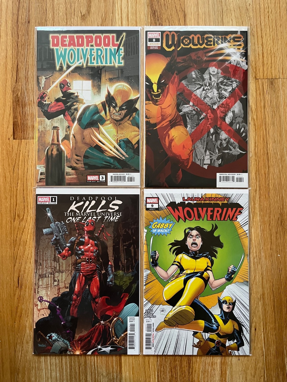 Deadpool Wolverine 4 Comic Lot Marvel #1 #3 #8 #9 Variants X-23 Gabby NM