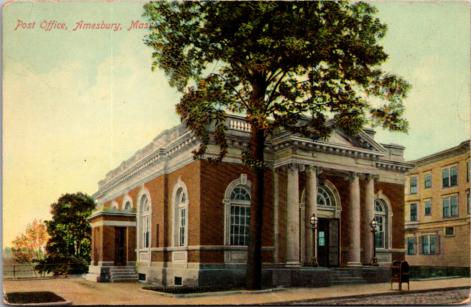 Postcard Post Office Amesbury Massachusetts
