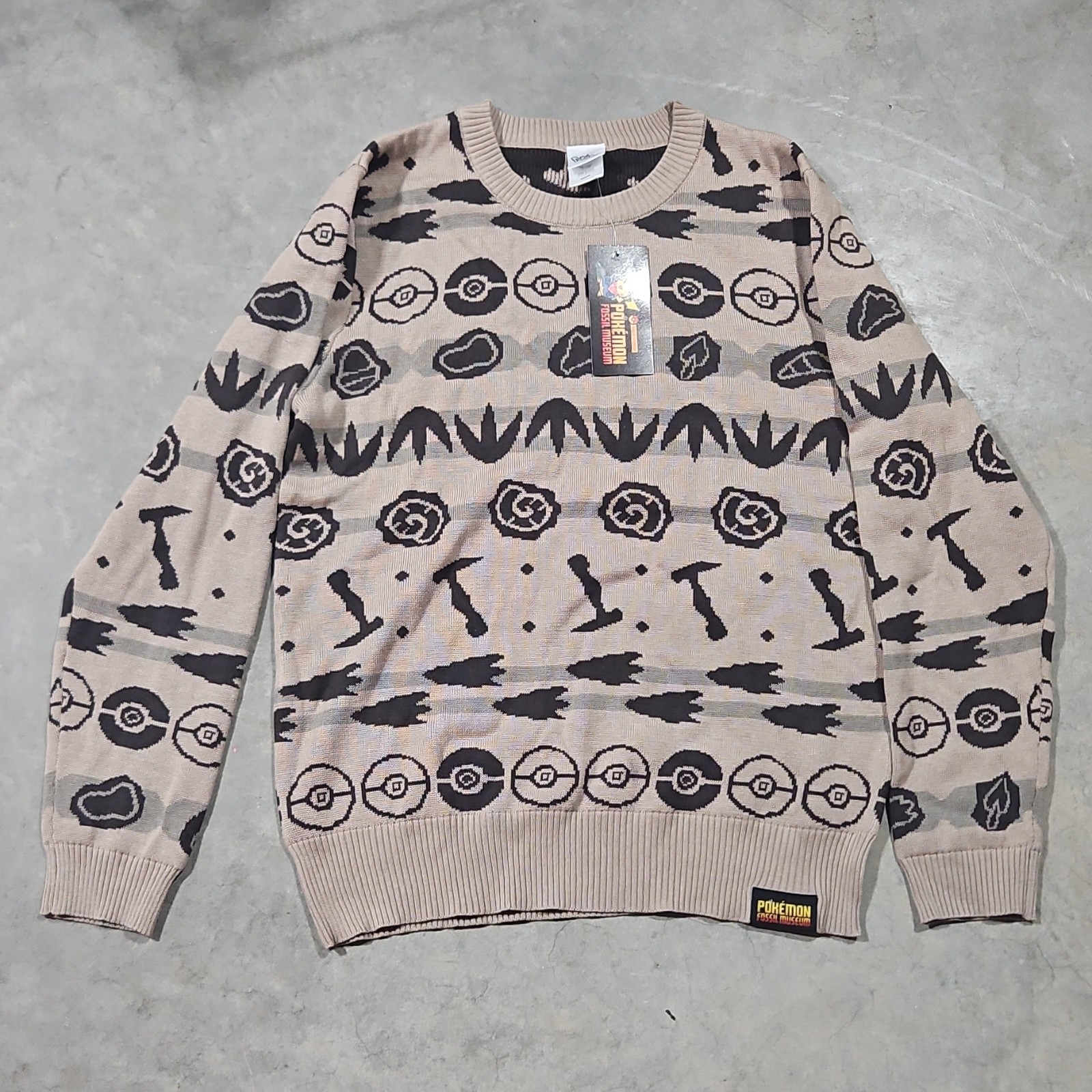 NWT Pokemon Fossil Museum Sweater Size Medium
