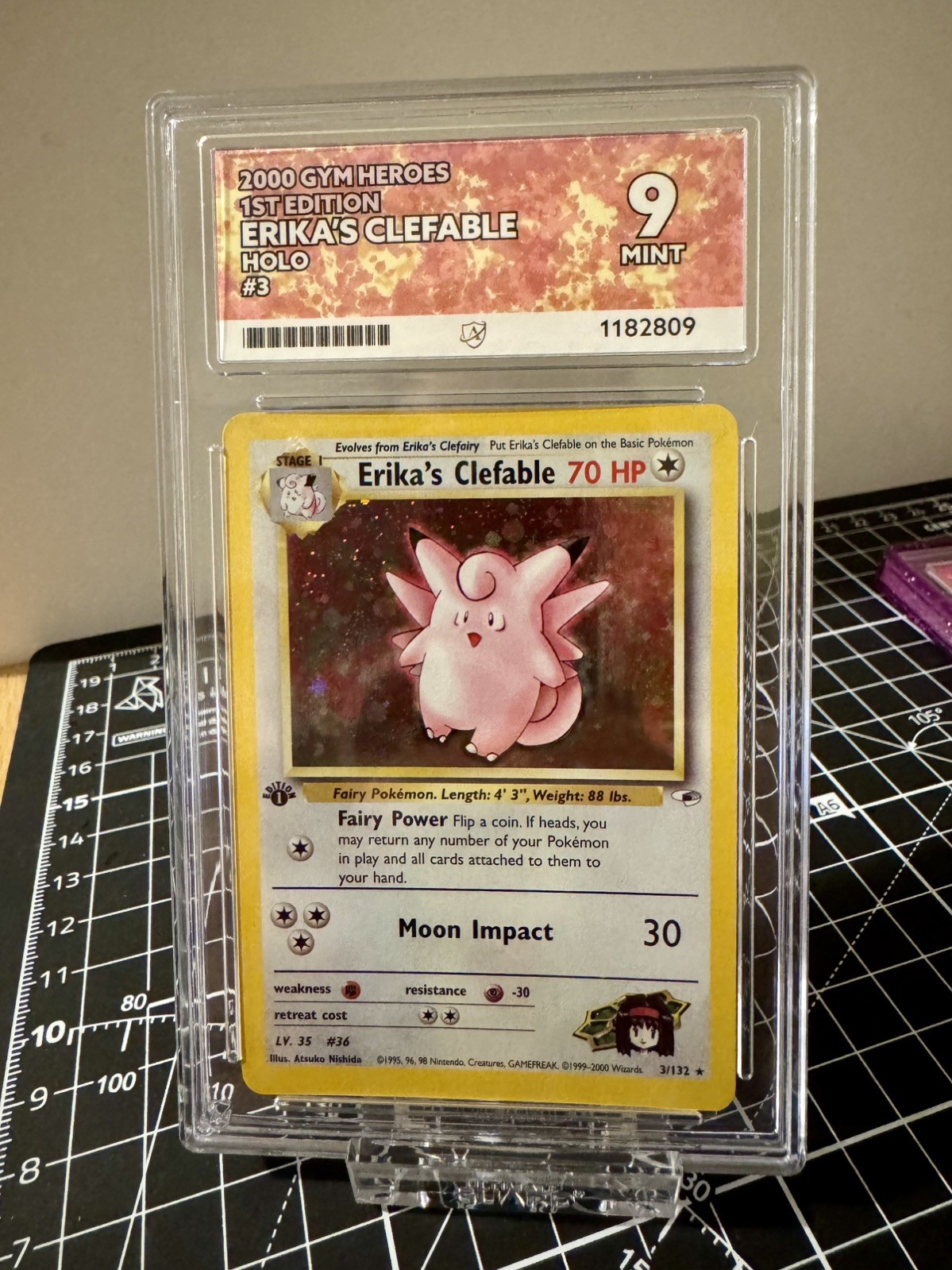 Erika's Clefable 3/132 ACE 9 1st Edition Gym Heroes Pokemon Erika's Clefable 3/132 ACE 9 1st Edition Gym Heroes Pokemon