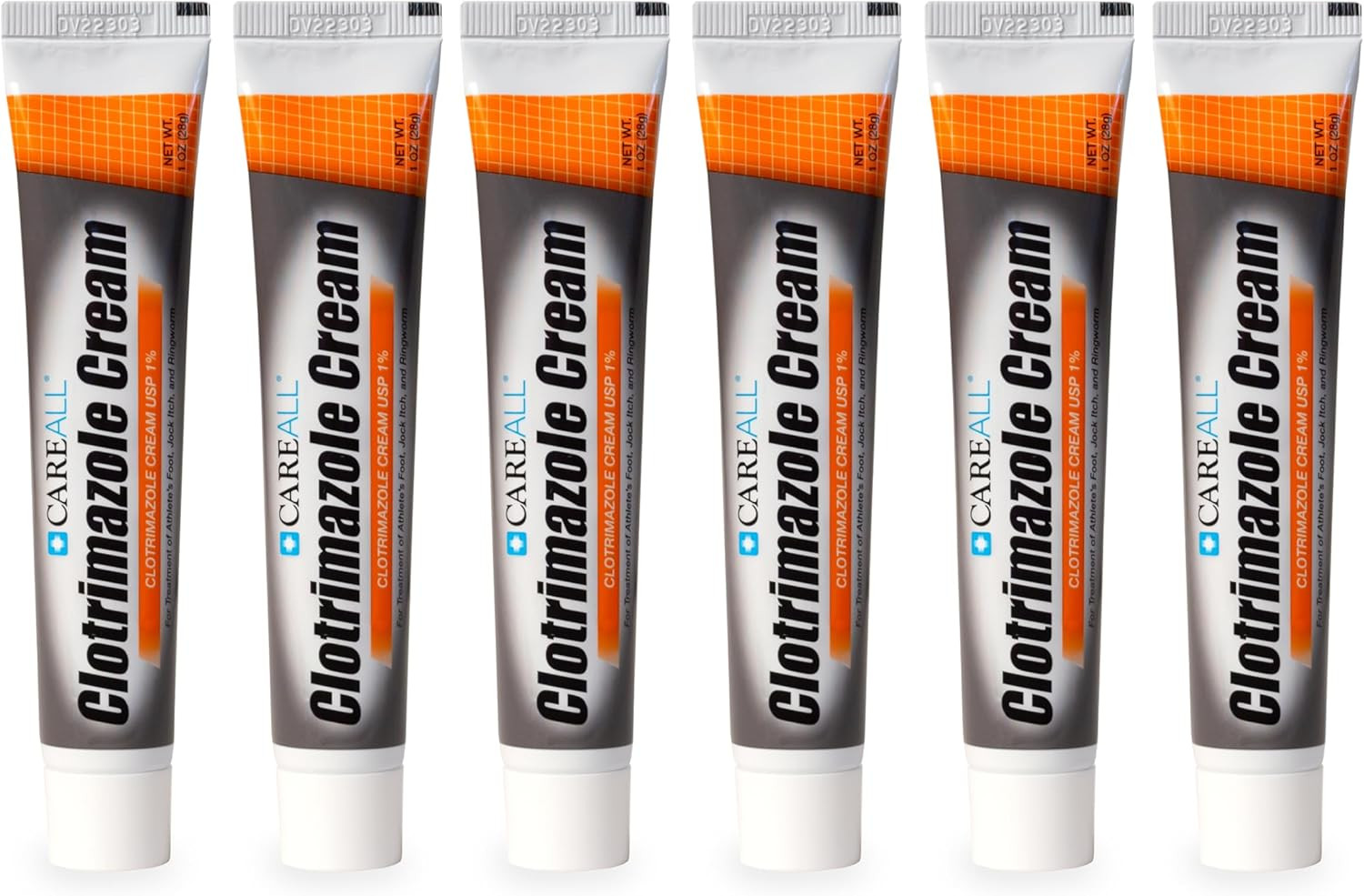 Clotrimazole Antifungal Cream (6 Pack) Cures Athlete\'s Foot, Jock Itch, Ringworm