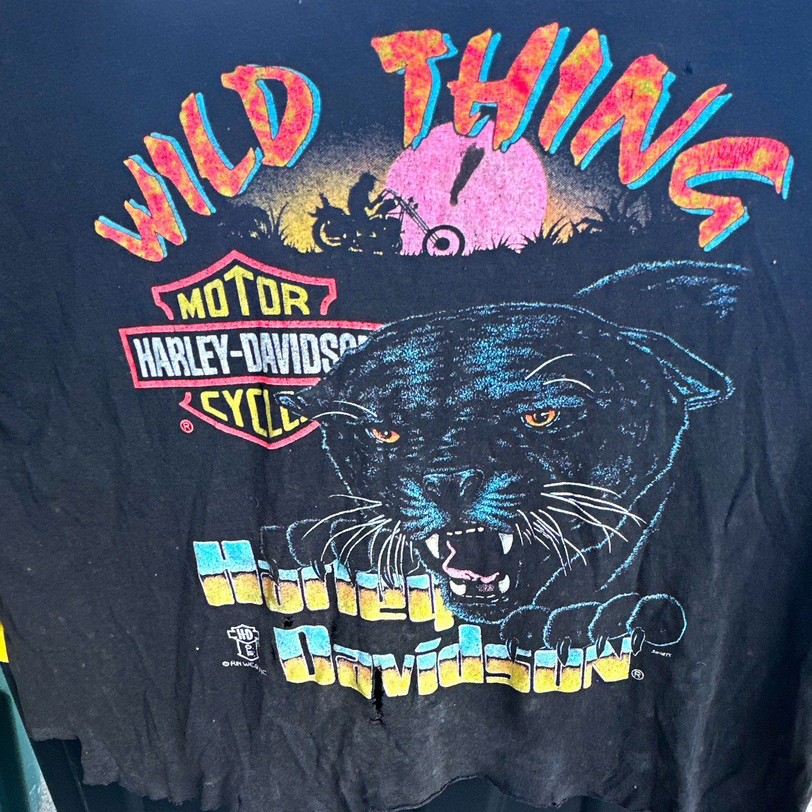 Harley-Davidson Wild Thing Black Panther Graphic Black T-Shirt Size XL Harley-Davidson Wild Thing Black Panther Graphic Black T-Shirt Size XL