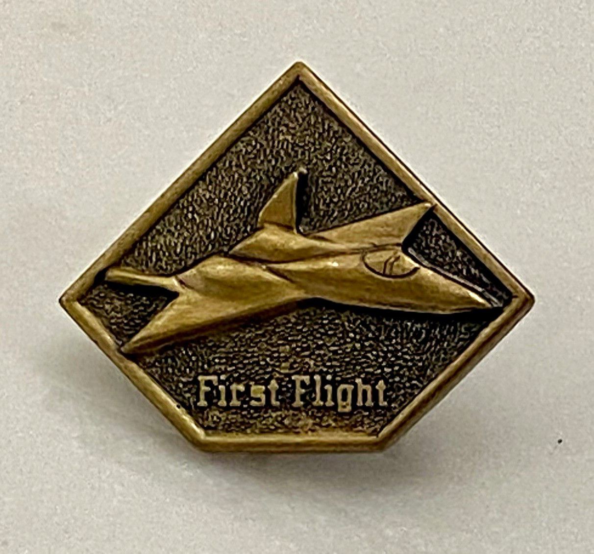 Vtg ADSCO Brass First Flight Northrop YF-23 Fighter Jet Lapel Pin Tie Tack USA