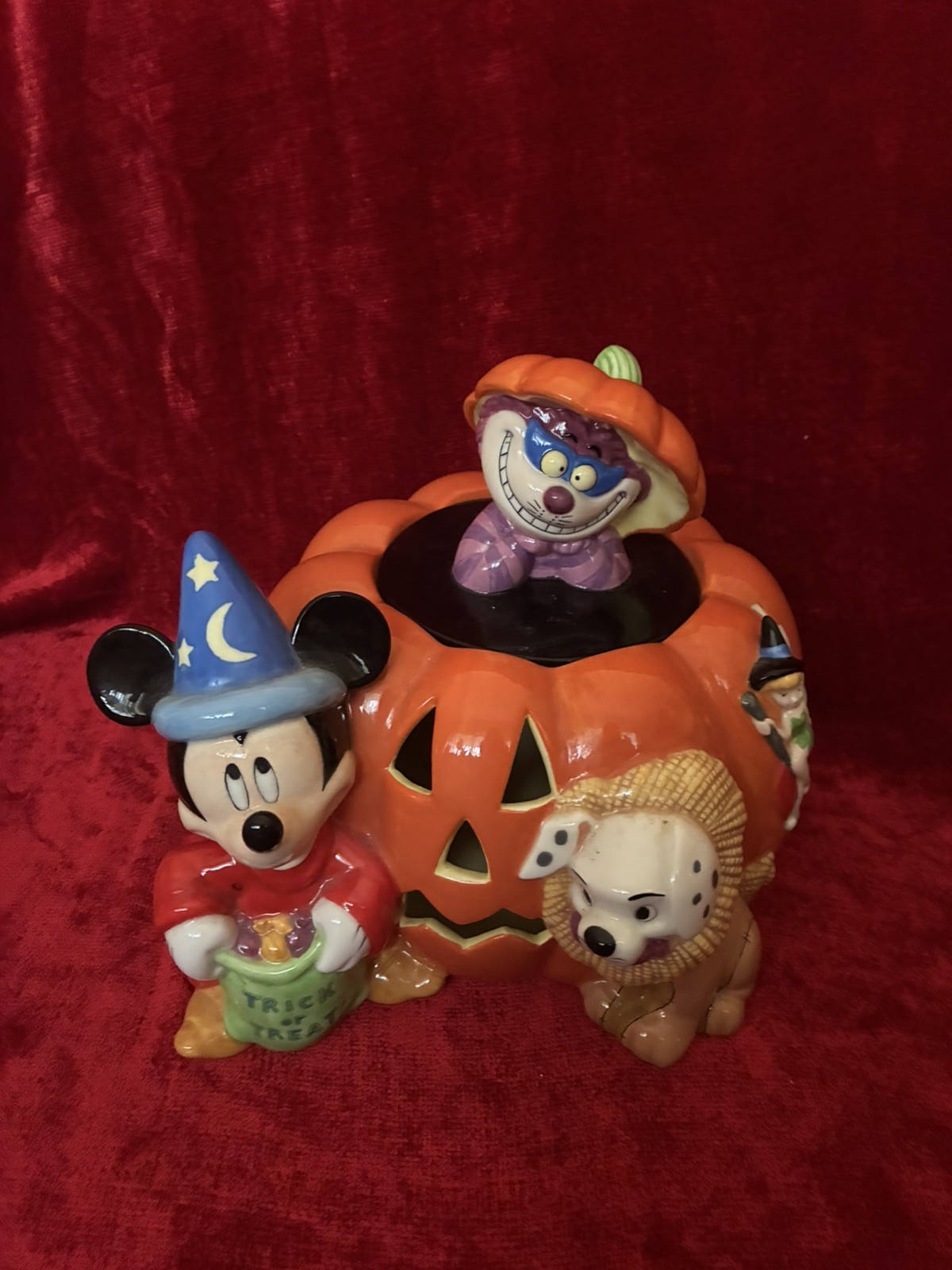 Disneyland Pumpkin Cookie Jar Mickey Mouse Cheshire Cat Halloween Trick or Treat Disneyland Pumpkin Cookie Jar Mickey Mouse Cheshire Cat Halloween Trick or Treat
