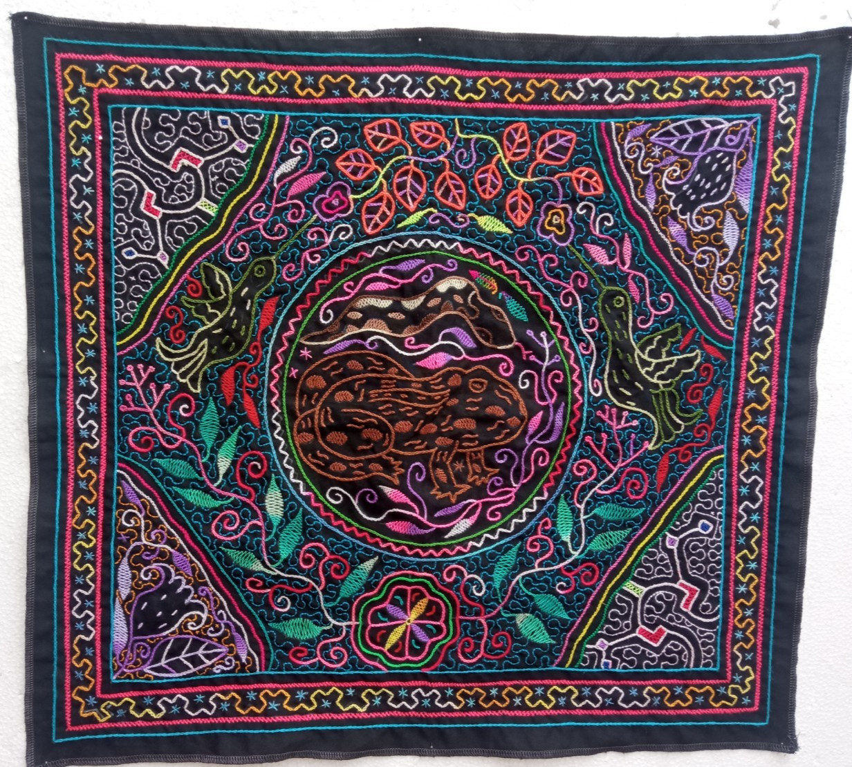 Shipibo Native Hand Embroidery Shaman Visions textile 26.50