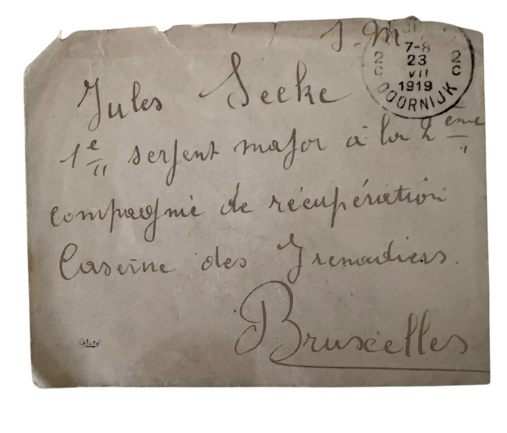 WW1 1919 Prisoner Of War Envelope Addressed To Monsieur Jules Secke 1er Sergeant