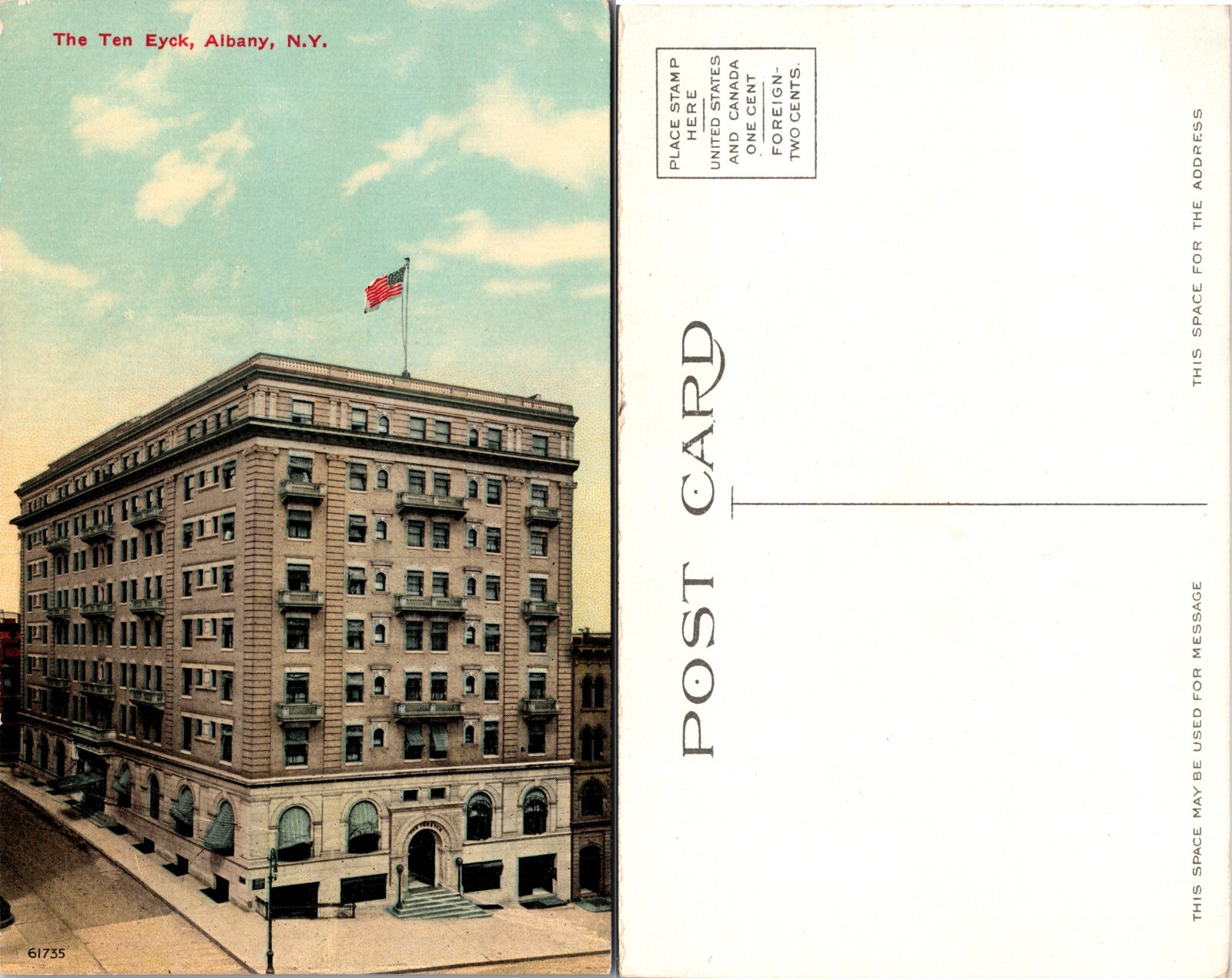 The Ten Eyck Hotel Albany New York NY Postcard