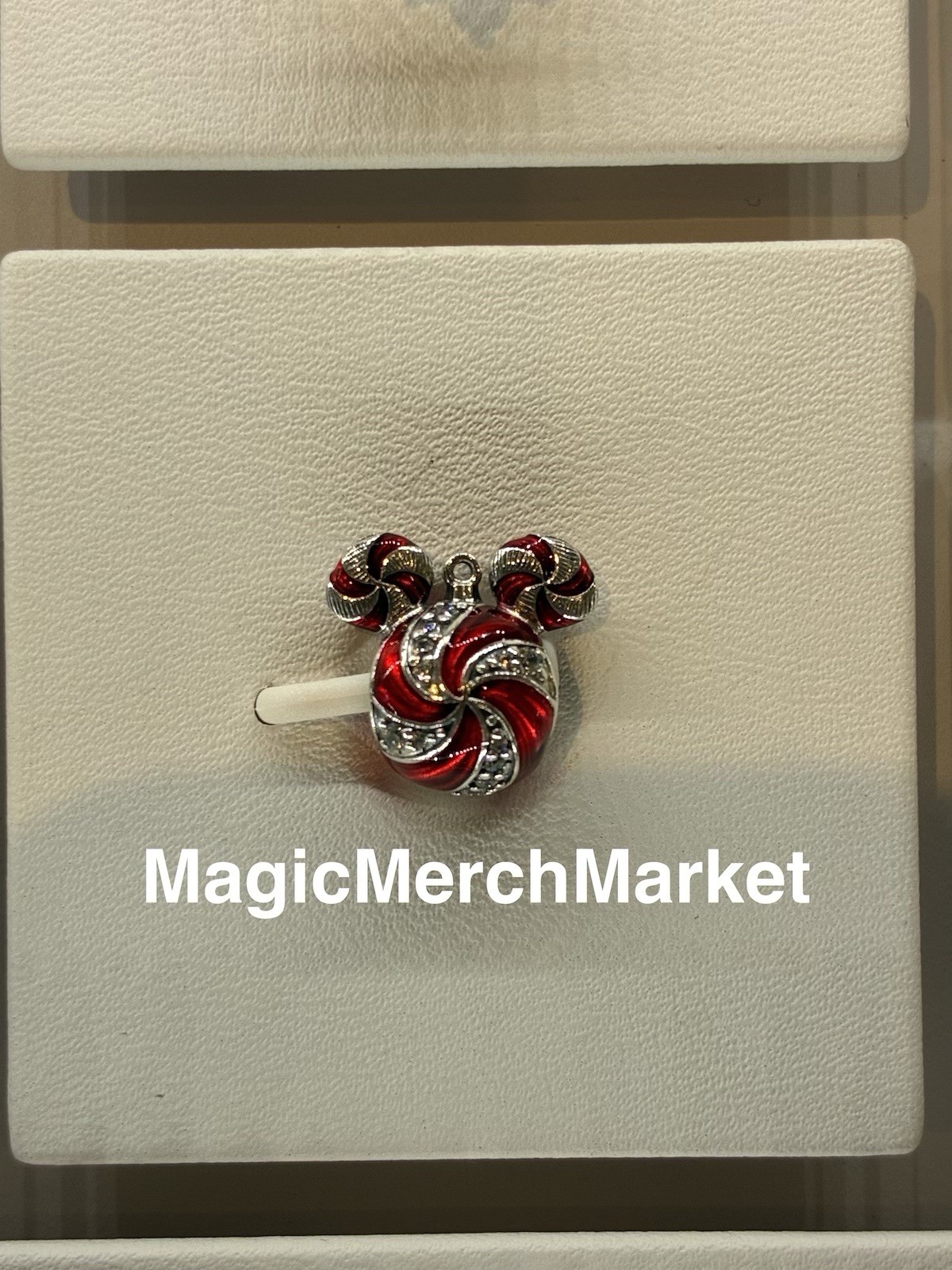 2026 Disney Parks Pandora Christmas Peppermint Mickey Mouse Ear Charm NEW
