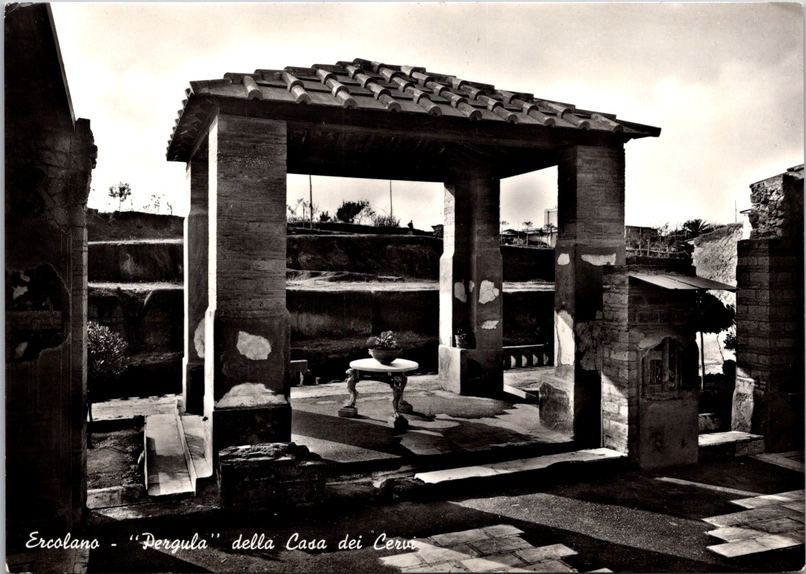Vintage Herculaneum Italy Casa dei Cervi Pergula Arbour Postcard Vintage Herculaneum Italy Casa dei Cervi Pergula Arbour Postcard