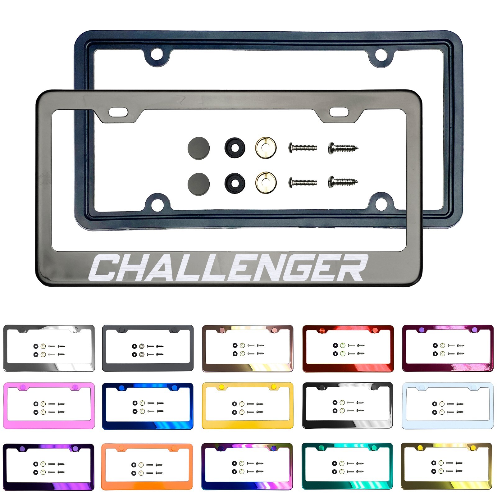 New Laser Etched Stainless Steel License Frame Silicone Guard for Challenger New Laser Etched Stainless Steel License Frame Silicone Guard for Challenger